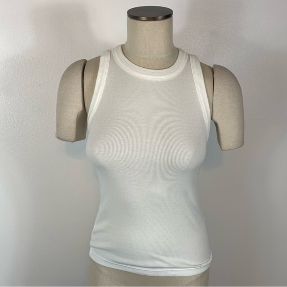 Banana Republic White Ribbed Tank Top Size XS
